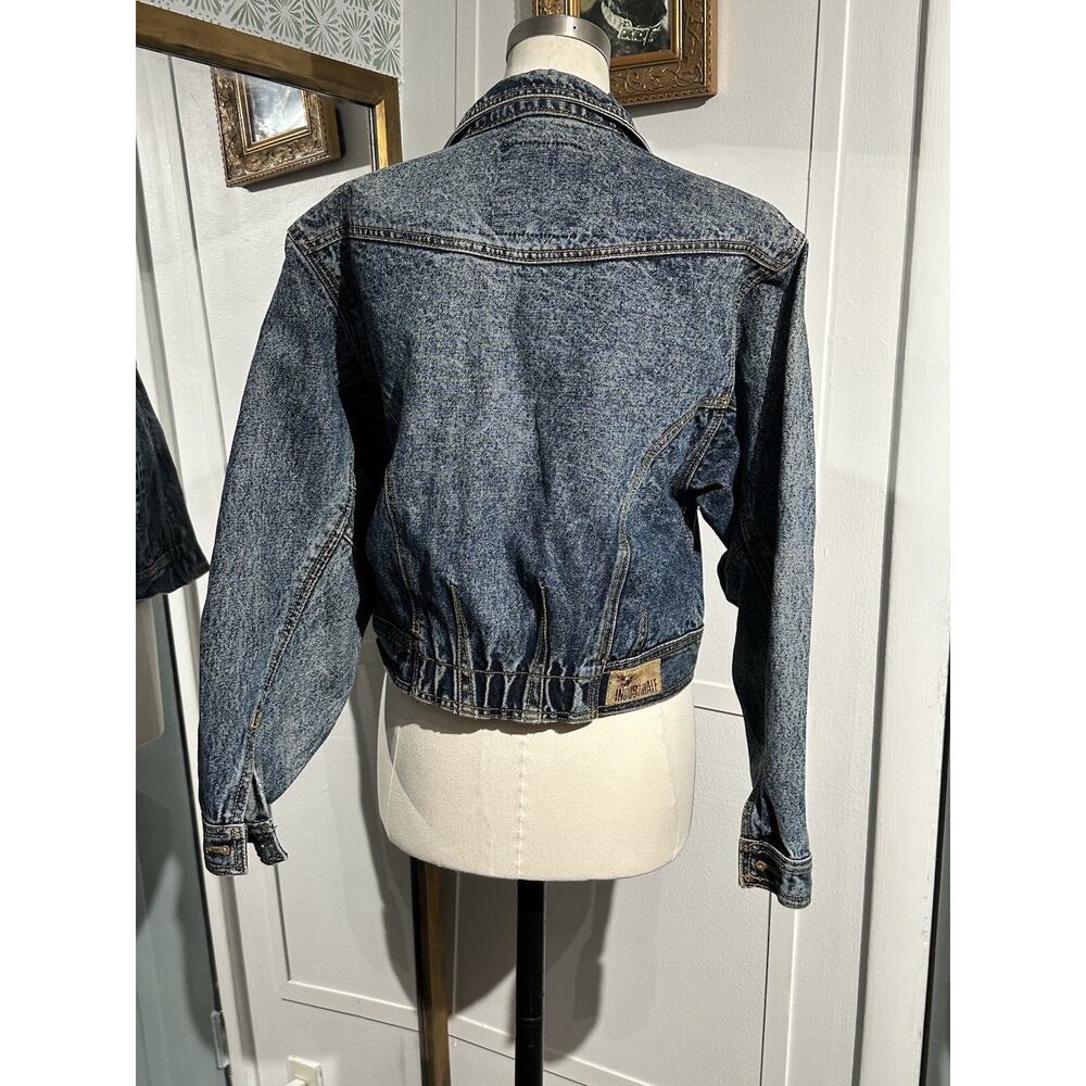 Vintage 80s Nuovo Industriale Aero Squad Jean Crop Jacket Denim Size Small - Picture 6 of 13